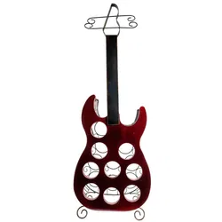 Weinregal in Gitarrenform, ca. 110 cm hoch, 9-Flaschen-Standregal, Metall/Holz, dunkelbraun - Bild 4
