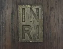 Holzkreuz mit Metallfigur Kruzifix - Bild 3