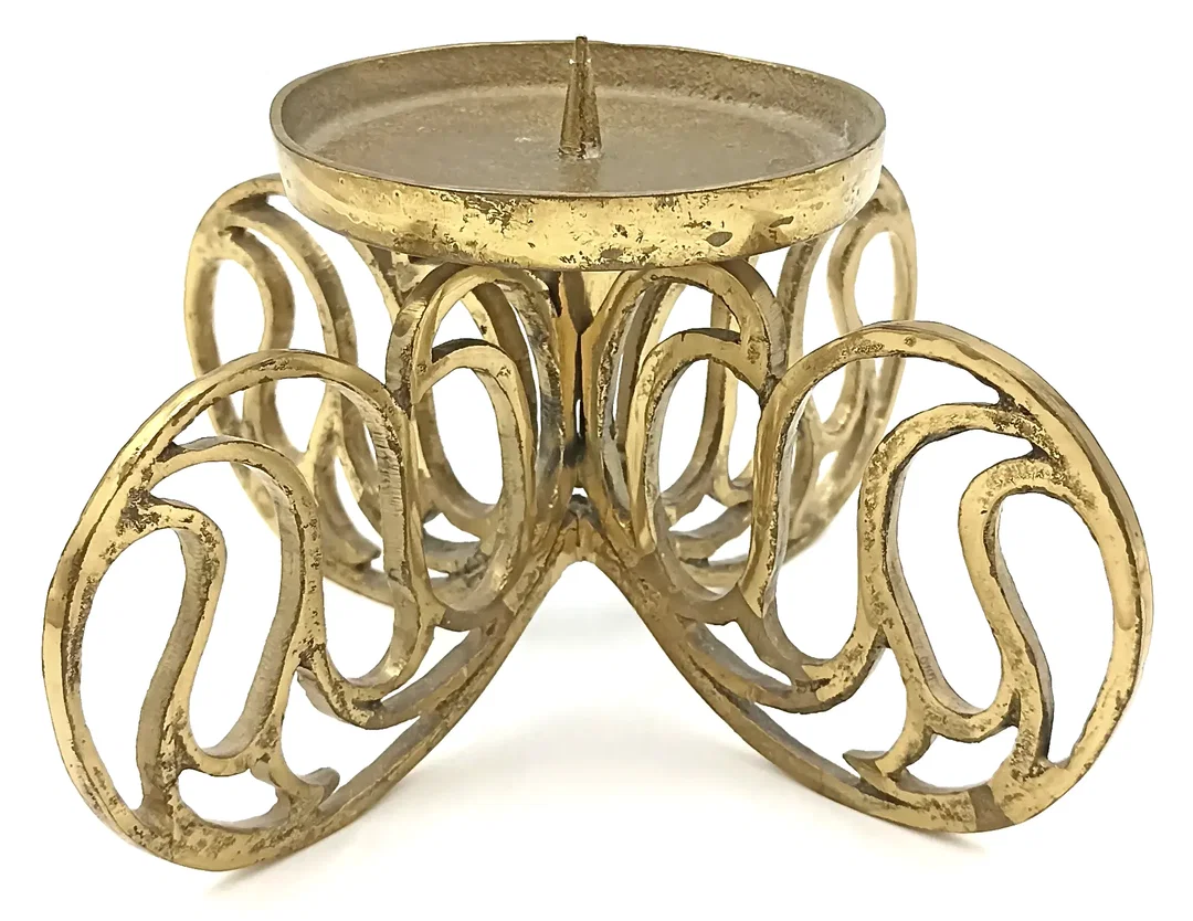Kerzenständer aus Messing im brutalistischen Stil - Bild 1