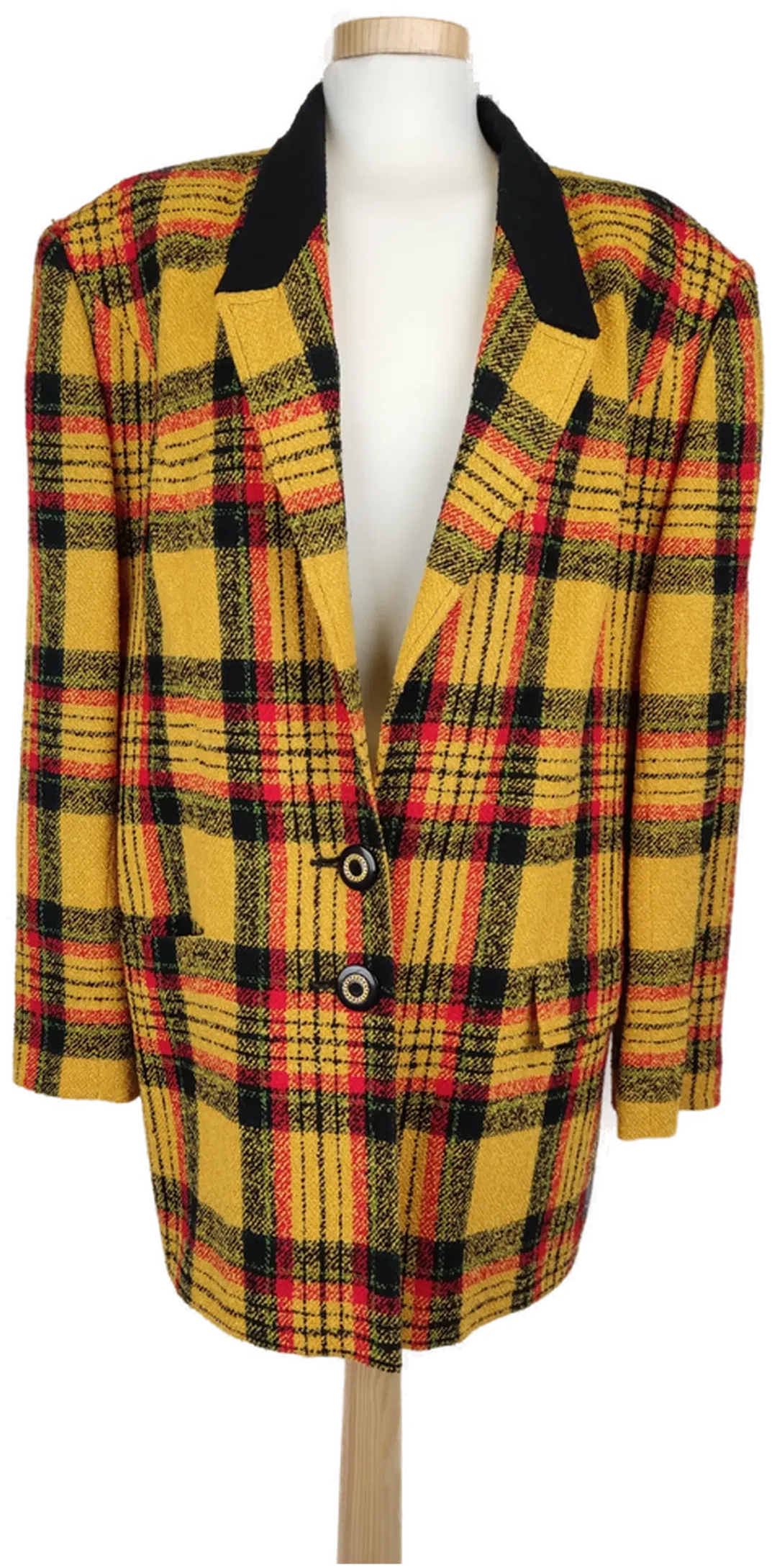  Nina Biasini Damen Blazer rot-gelb-schwarz kariert - XL/42 - Bild 1