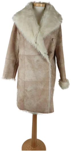 Gipsy Damen Mantel Kunstleder Beige XL/42 | Boho-Charme - Bild 4