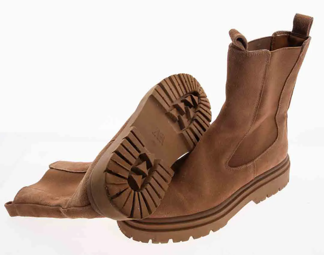ZARA Plateaustiefeletten für Damen in braun, Größe 39 – Bild 2