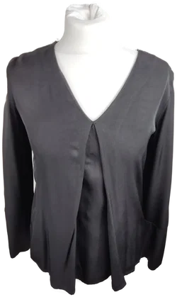 Massimo Dutti Damen-Oberteil In Anthrazit Mit V-Ausschnitt | Casual-Chic – Vorschau 1