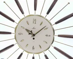 Lux Sunburst Wanduhr mechanisch, Mid Century, Ø ca. 70 cm - Bild 3