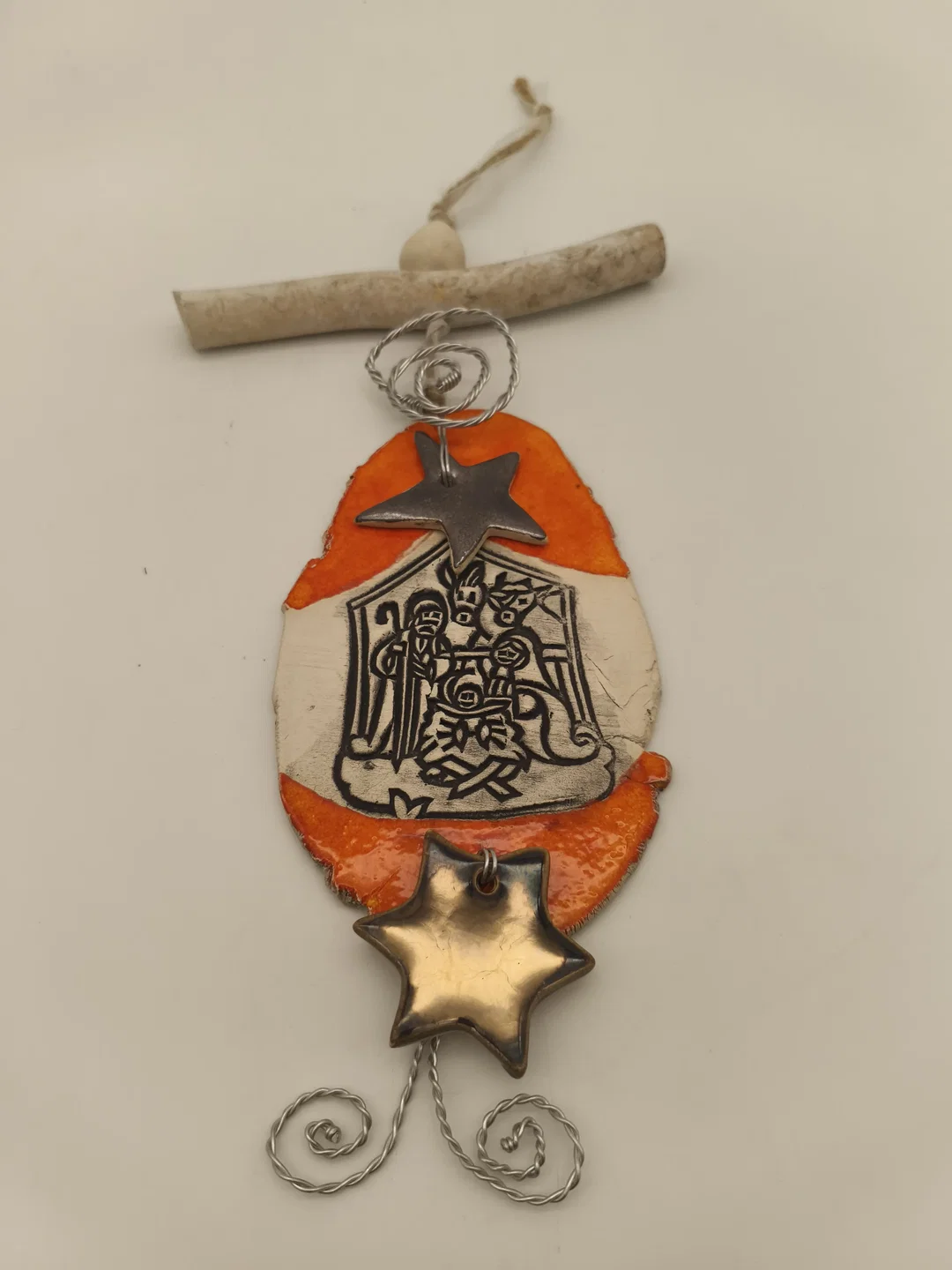 Deko Weihnachten, Keramik orange – Bild 2