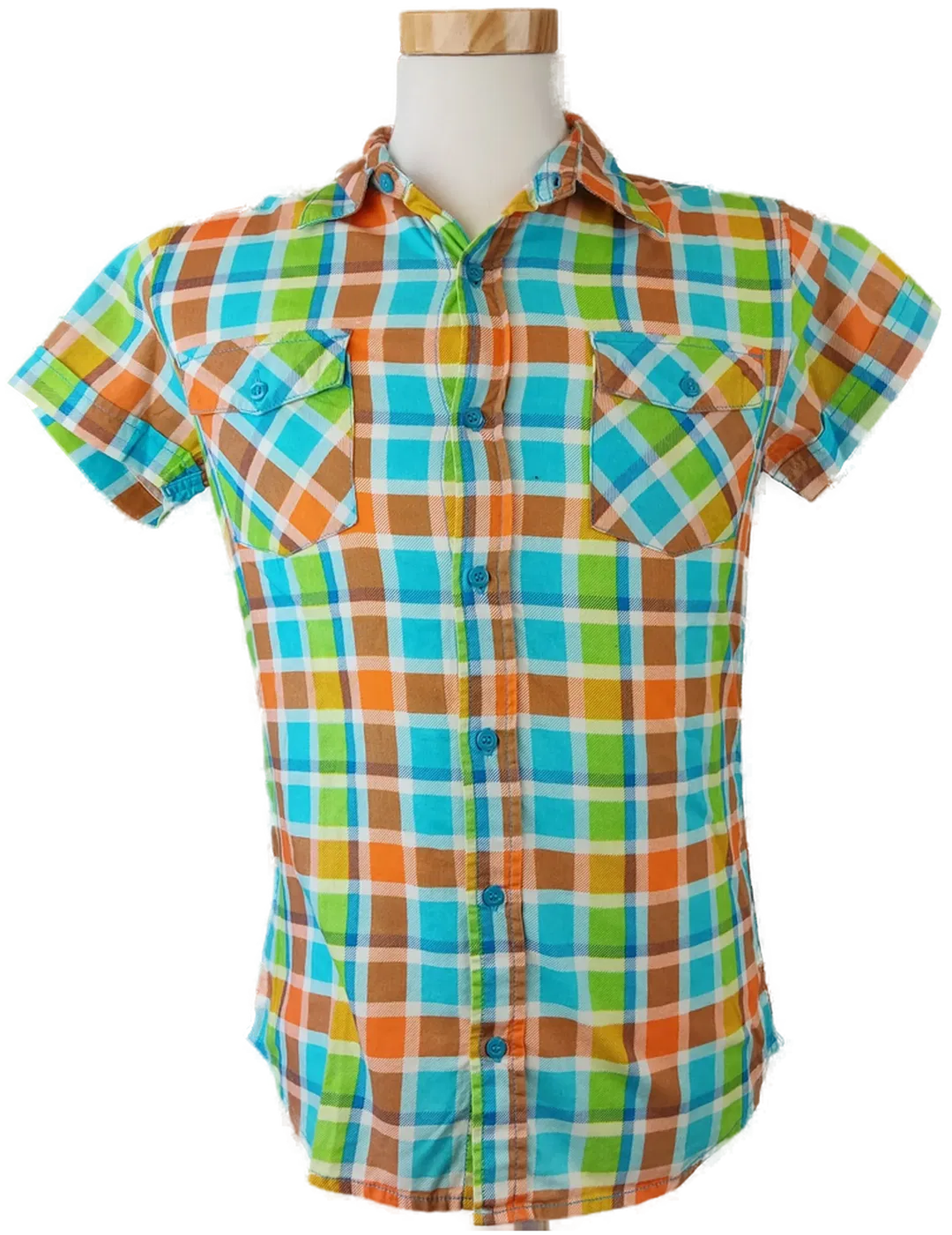 Fishbone Herrenhemd mehrfarbig kariert - S (Slim fit) - Bild 4