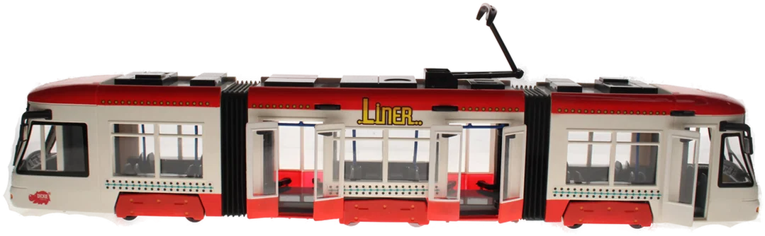 Dickie Straßenbahn „Liner“ – ca. 46 cm – Rot/Weiß – Türen beidseitig zu öffnen – Bild 3