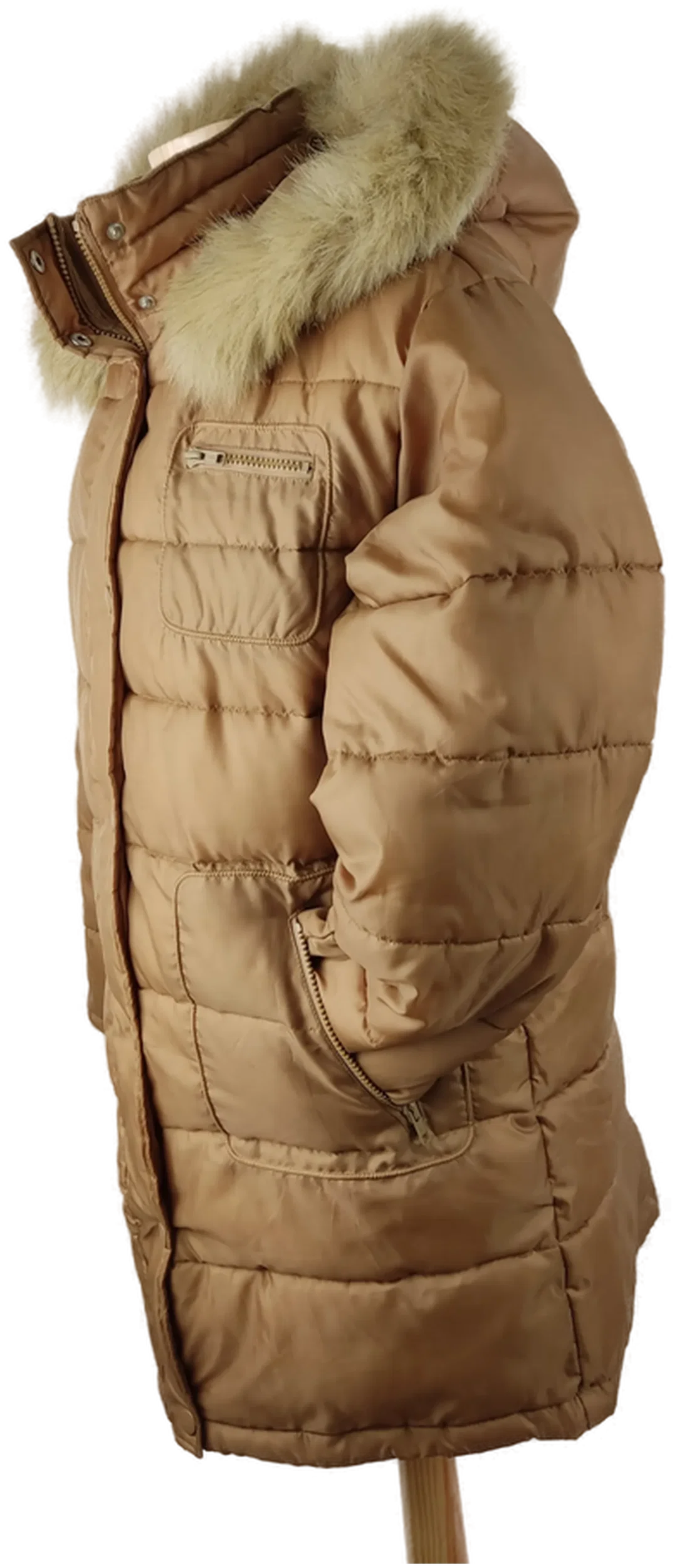 Kinder Winterjacke '"hot + spicy", mit Kapuze, messingfarben mit Taschen, Größe 164 – Bild 2