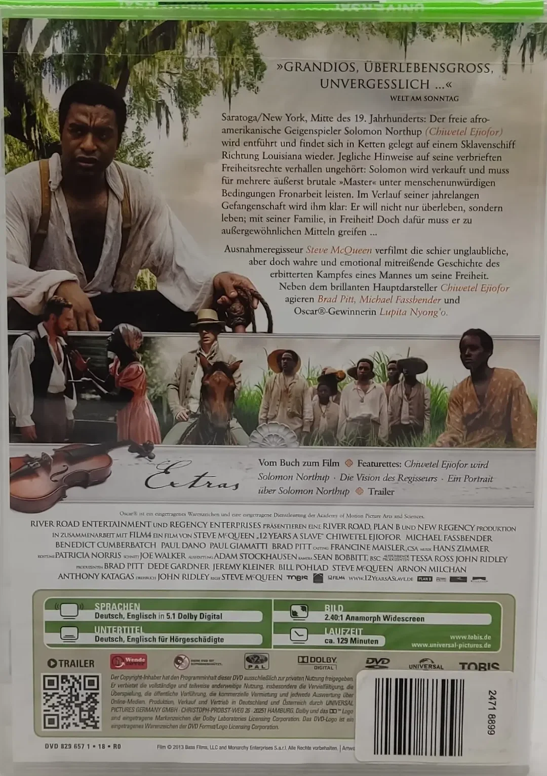 DVD "12 Years a Slave" ein Flim von Steve Mc Queen – Bild 2