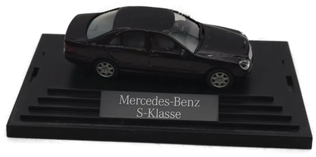 Wiking-Modellauto in Minivitrine, M 1:87, Mercedes-Benz S-Klasse facelift 2003, Dark Purple Metallic - Bild 4