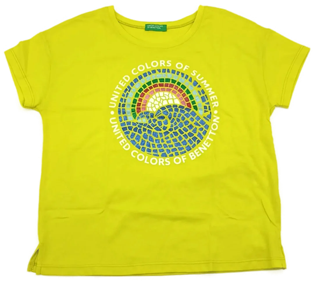 United Colors of Benetton Kindershirt neongelb Gr. S - Bild 1