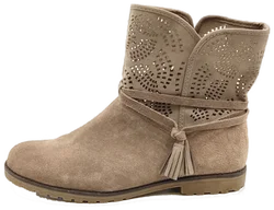 Damen Sommerstiefeletten Velourleder braun Gr. 40 – Vorschau 7