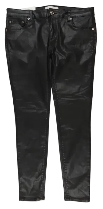Zara Damen Hose schwarz coated - Gr. EUR 38 - Bild 1