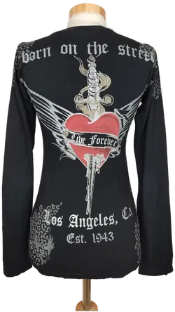Smet Damen Longshirt schwarz bedruckt - S/36 - Bild 2