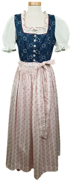 Damendirndl mit Bluse blau/rot Gr. M/L – Vorschau 1