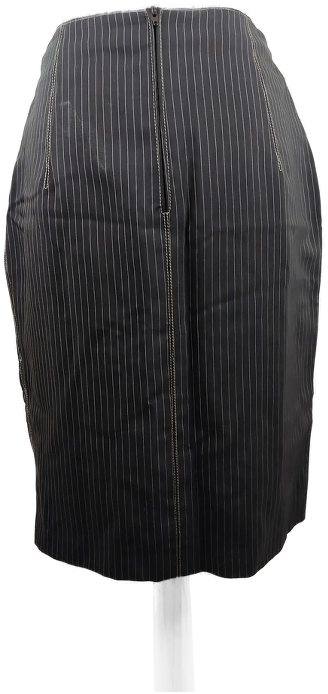 Jean Paul Gaultier GIBO Midirock Nadelstreifen Bundweite 66 cm, Gr. XS | Designer-Ikone – Bild 2