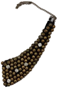 Collier mit Metallperlen und Kunststoffglitzersteinen - Bild 2