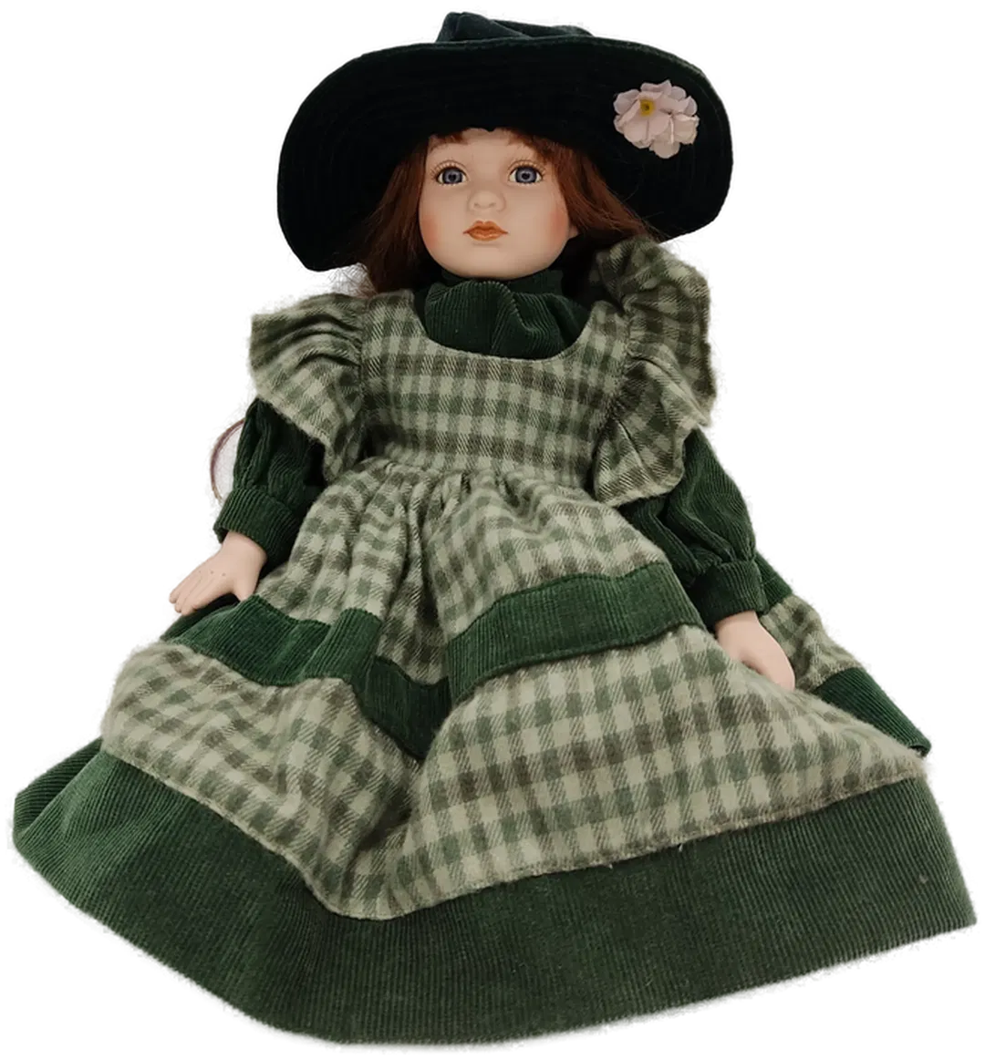 Vintage Porzellanpuppe mit Stoffkörper ca 36cm ohne Porzellanfüße - Bild 2