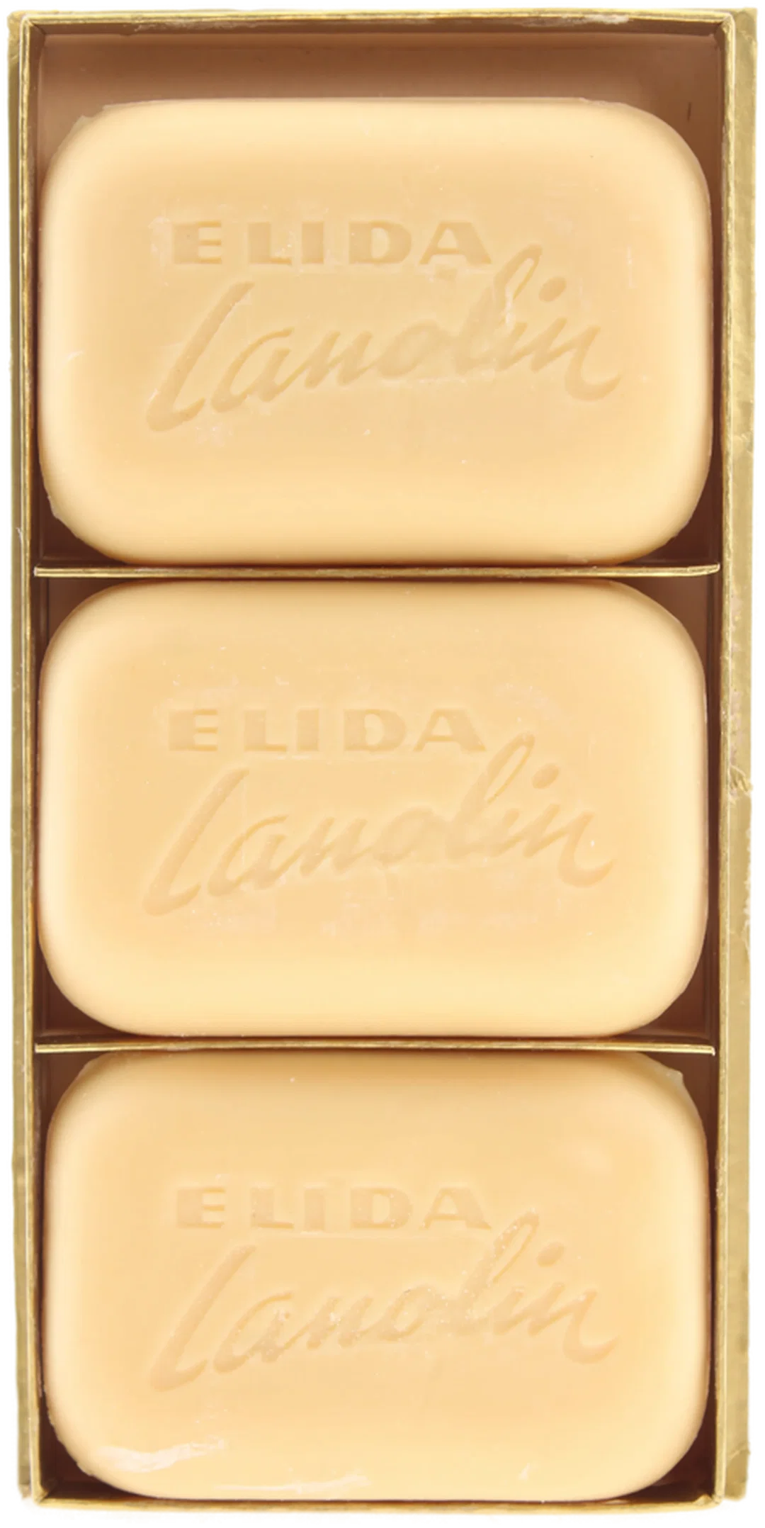 Elida Lanolin Seife – 3 Stück im Originalkarton – ca. 6 × 9 cm – Vintage – Bild 2
