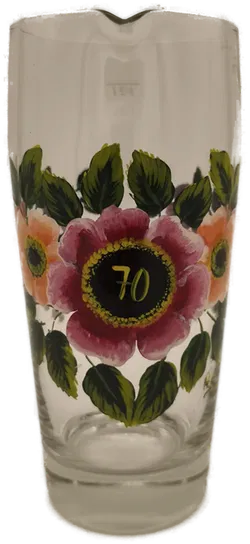 Glasvase, Gefäß bemalt, Jubiläum 70 - Bild 1