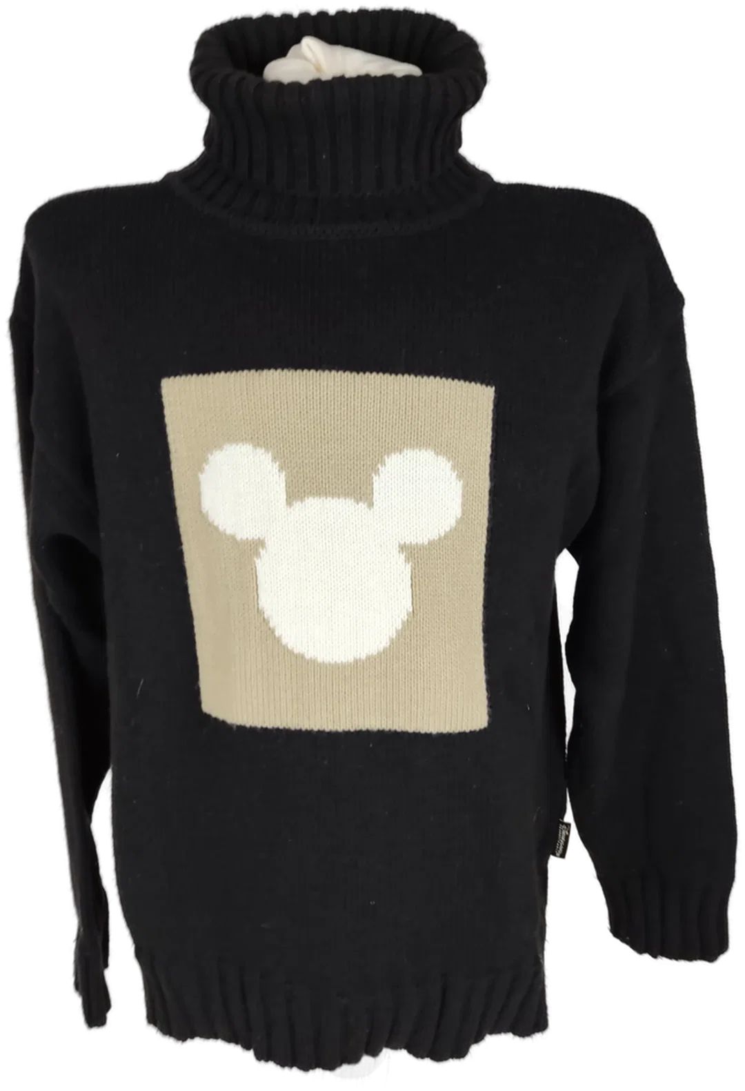 Pullover "Disneyland Resort Paris", langarm mit Rollkragen, schwarz mit Muster, Größe 36 – Bild 1