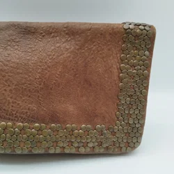 Minoronzoni 1953 Vintage Handtasche/Clutch mit Nieten | Leder | Braun – Vorschau 6