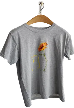 Damen T-Shirt mit Aufdruck, grau - Gr. XL - Bild 1