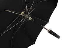 Knirps Regenschirm mit Ledergriff und Reißverschlusshülle – Schwarz, Länge ca. 40 cm - Bild 2