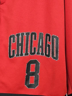 FSBN Herren Basketball Shorts "Chicago", rot - Gr. L – Vorschau 3
