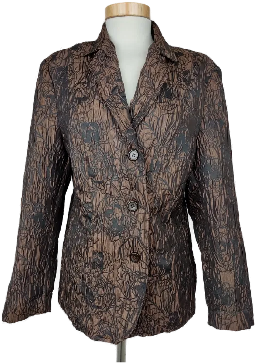 Vintage Ambria Damen Blazer, braun/schwarz - Gr. L  - Bild 4