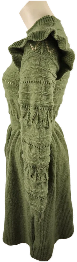 Damenkleid Shein Olivgrün, Strickoptik | Winterlicher Charme – Vorschau 2