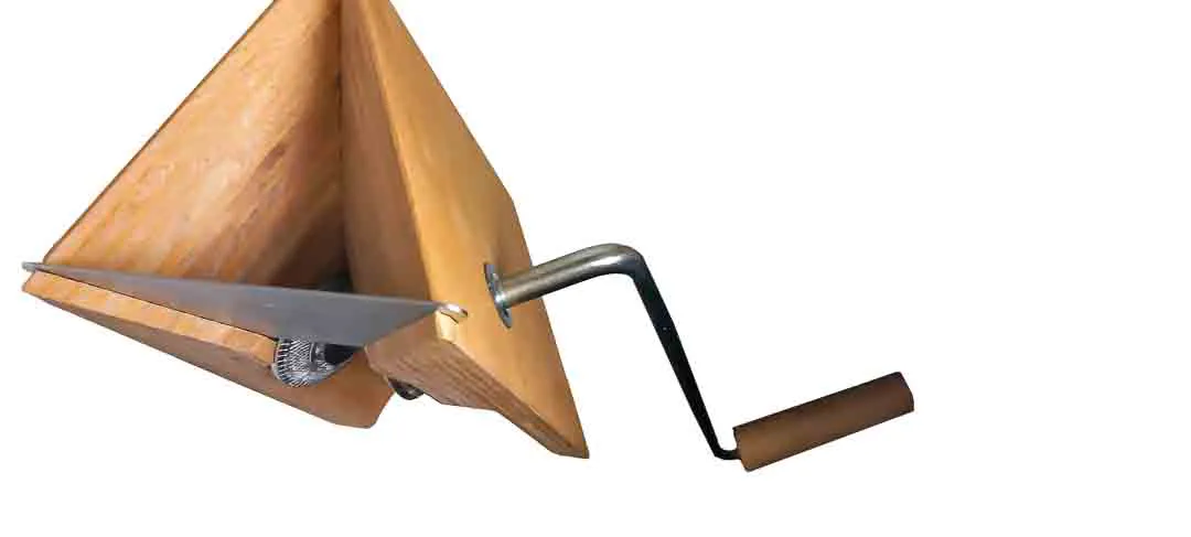 FLICFLOC Vintage Getreidemühle Handmühle Holz Metall mit Kurbel ca 28 cm für z.B. Hafer – Bild 2