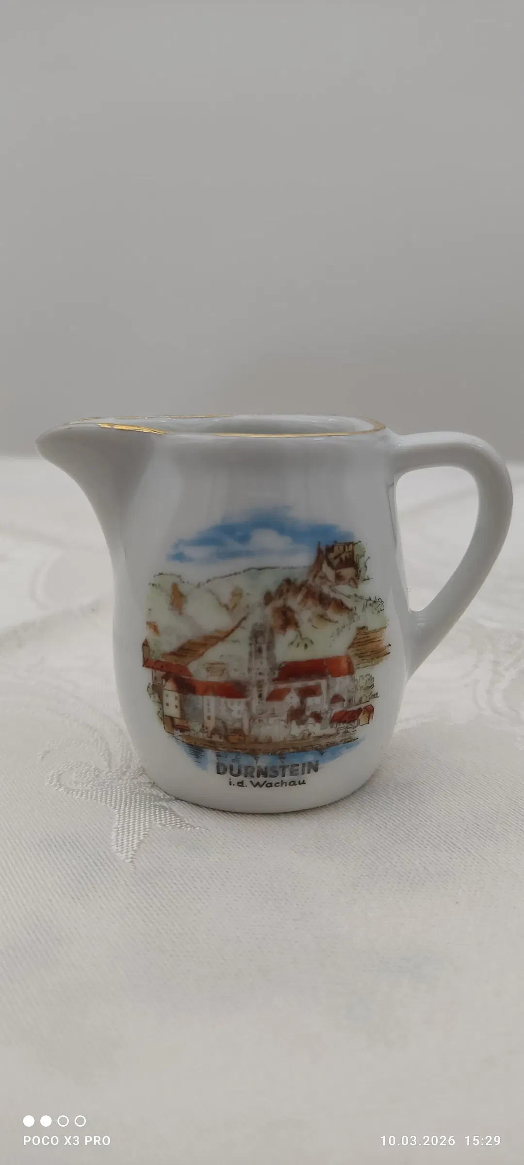 Lilien Porzellan Milchgießer Goldrand Dürnstein | Einmaliges Unikat - Bild 1