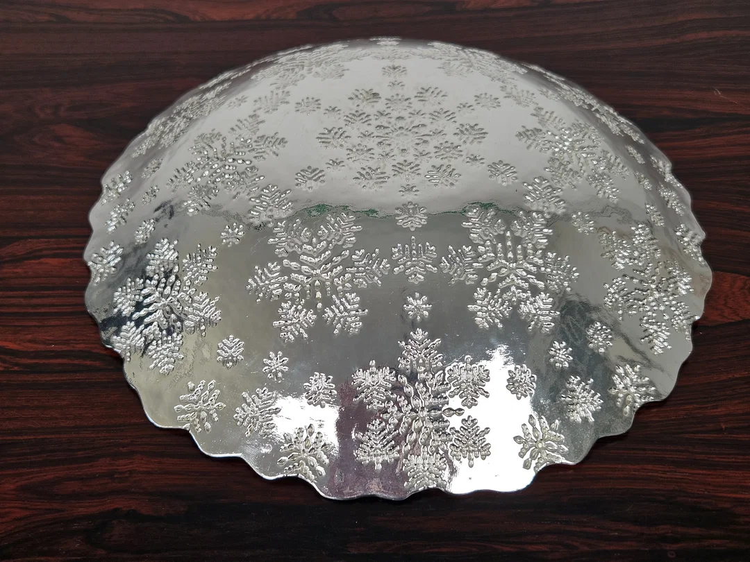 Silberne Dekoschale aus Glas - Durchmesser ca. 31 cm – Bild 2