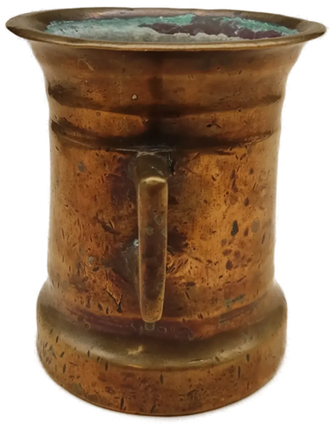 Antiker Apothekenmörser Bronze massiv 2,3 kg mit eckigen Griffen – Bild 5