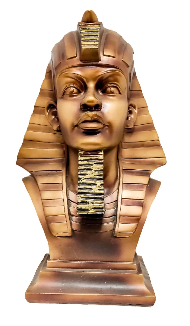 Ägyptische Pharao Büste Skulptur Gold-Bronze Optik Deko-Figur 36 cm - Bild 1