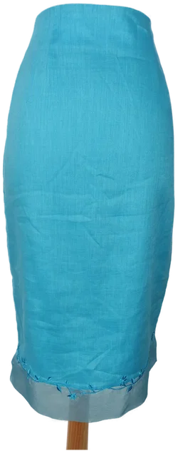Peter Hahn Leinenrock Blau Mit Spitze | Wie Neu - Bild 4