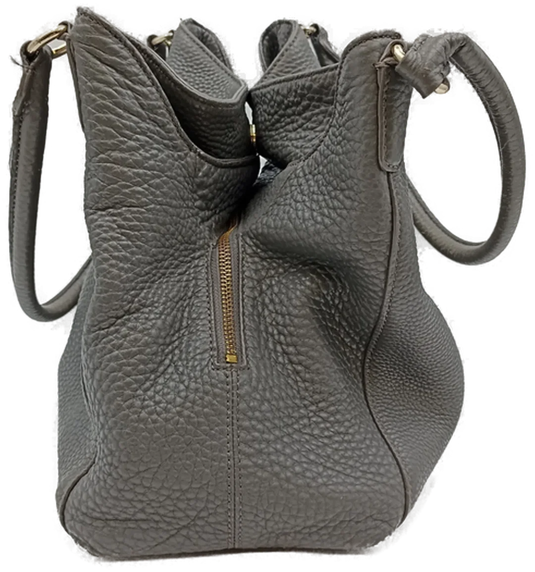 DKNY Damenhandtasche aus genarbtem Leder in Grau – Bild 5