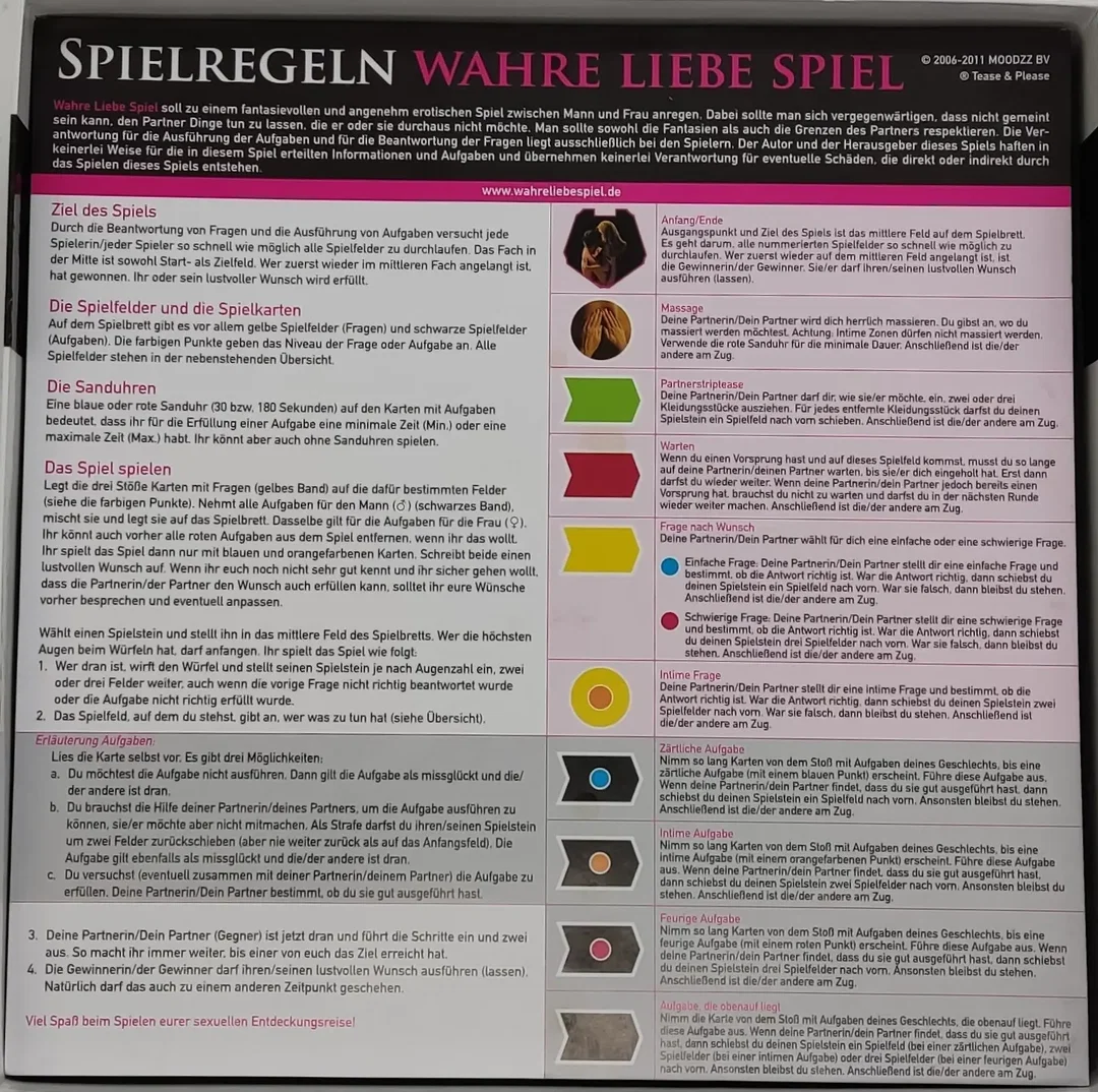 Piatnik Nr: 82020 "Wahre Liebe Spiel" Ein erotisches Spiel zu zweit / Brettspiel – Bild 3