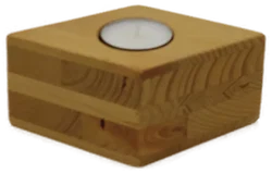 Teeelichthalter Rautenförmig aus Schichtholz - Bild 2