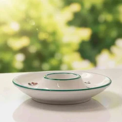 Gmundner Keramik Eierbecher mit Ablage Streublumenmuster Handbemalt Ø 12,4 cm - Bild 2