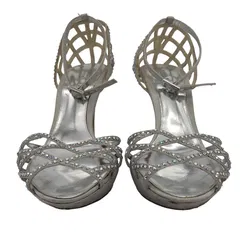 Karen Millen Damen Highheels, silber - Gr. 39 - Bild 3