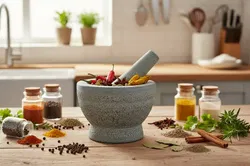 Mörser mit Stößel – Granit, Höhe 11 cm, Ø 15 cm - Bild 1