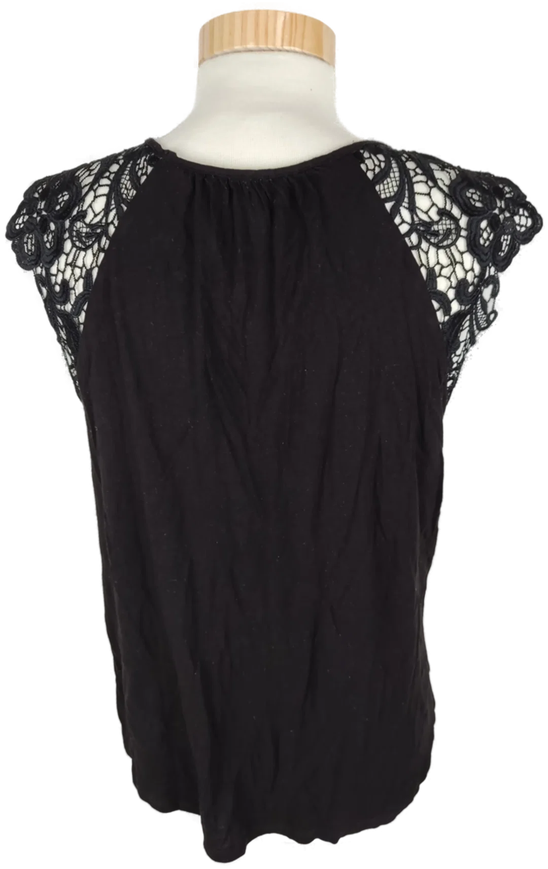 H&M Damen Top mit Spitze, schwarz, Größe M – Bild 4
