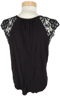 H&M Damen Top mit Spitze, schwarz, Größe M – Vorschau 4