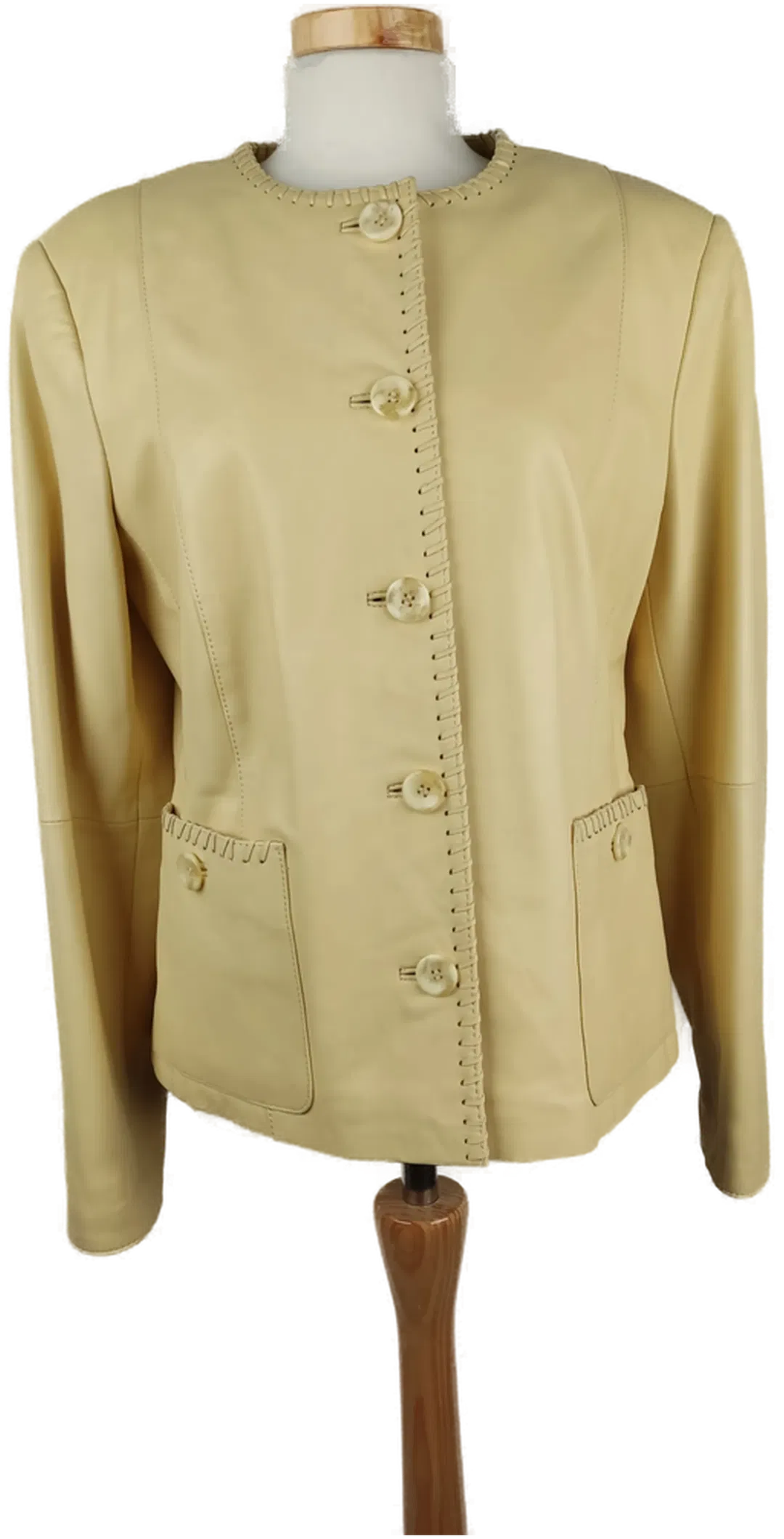 Gnädig Wien Vintage Damen-Lederjacke Vanille - L/40 - Bild 1