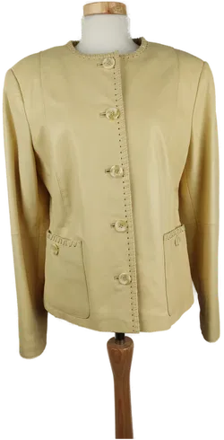 Gnädig Wien Vintage Damen-Lederjacke Vanille - L/40 - Bild 1