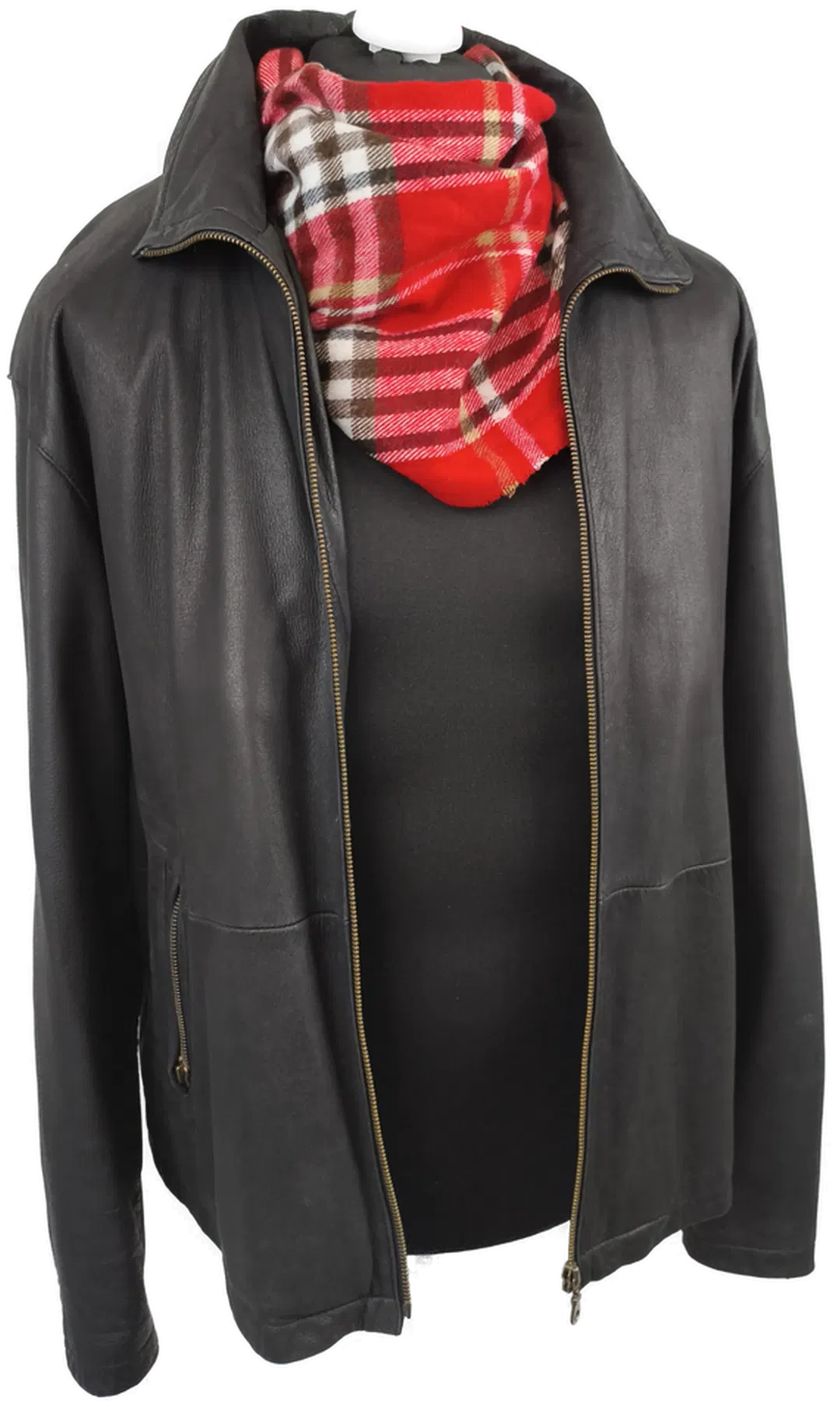 schwarze Lederjacke Herren, Gr. 50 - Bild 1