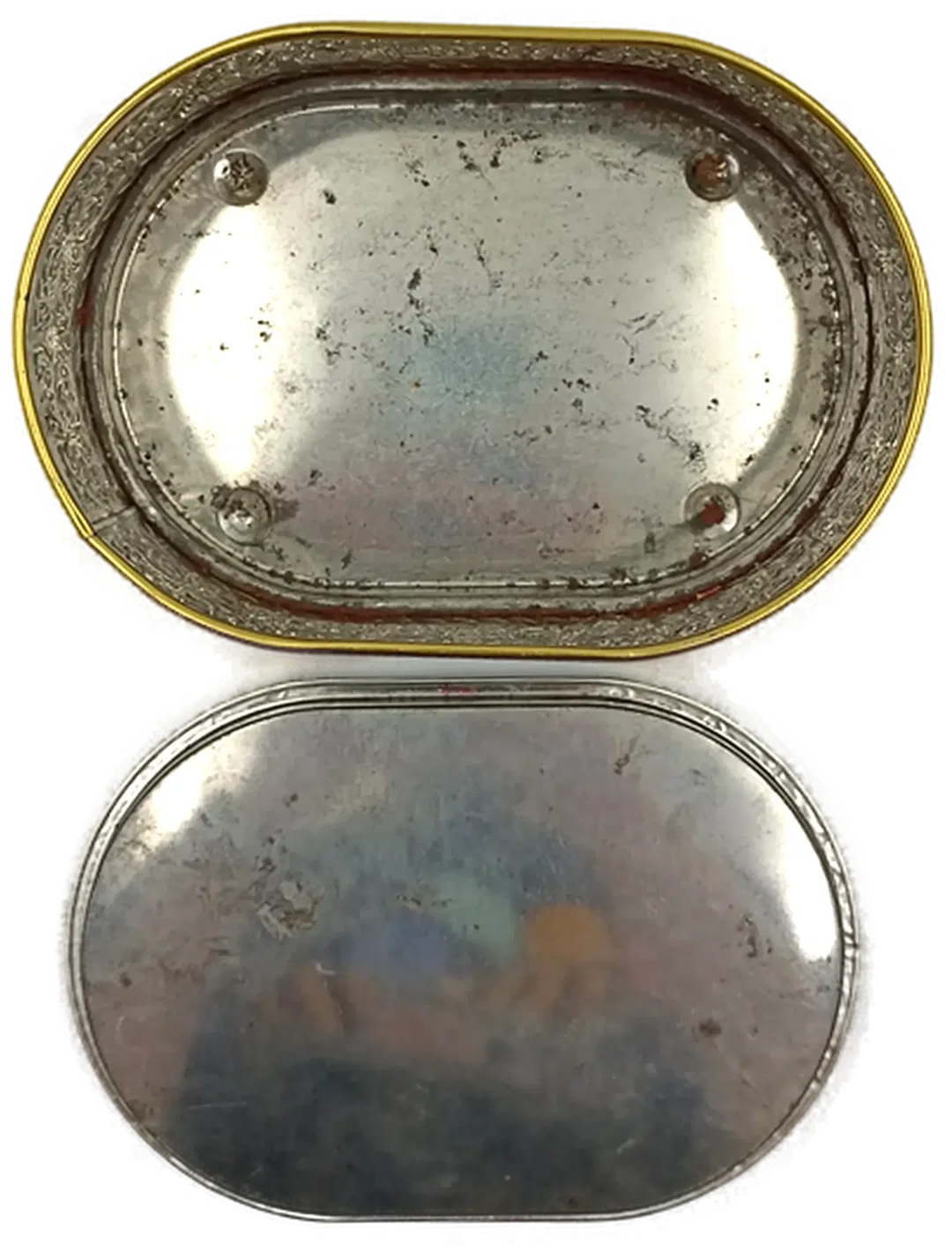 Vintage Hubertus Klieber Dose (Modell 290/2) – Oval mit romantischem Liebespaar – Bild 8