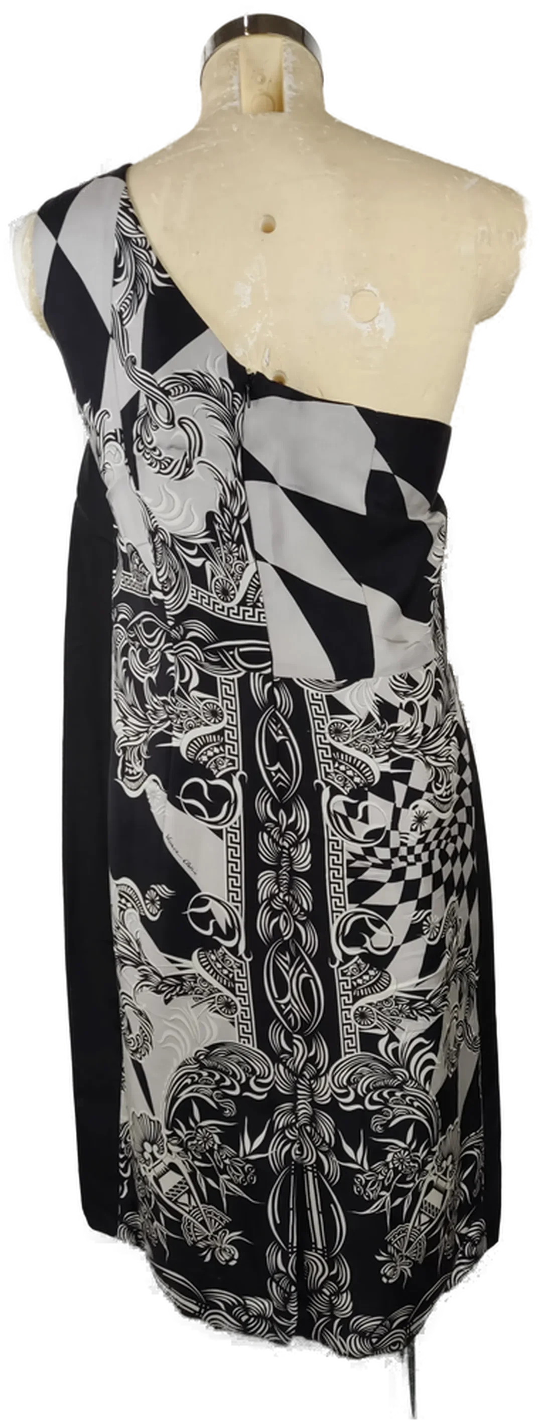 Versace Midikleid Asymmetrisch Seide One-Shoulder | Party-Ikone Göße 50 / 4XL – Bild 2